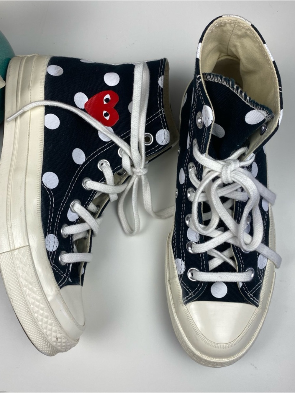 Comme des Garcons CDG Play x converse polka dot high top sneakers Sz 7